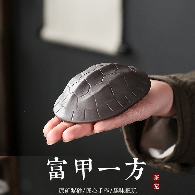 Xuans Handcrafted Purple Clay Teapot Pet A Prosperous Turtle