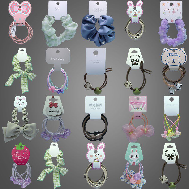 100pcs White Gut Circle Fold Cards DIY Hair Accessory Card H