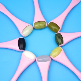 Facial Massager Portable Green Set Roller Scraper Porta Jade