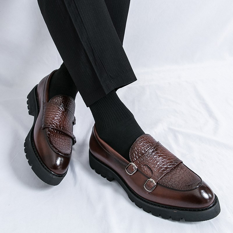 Summer Slipon Business Shoes Thicksoled Elevator Mens Casual