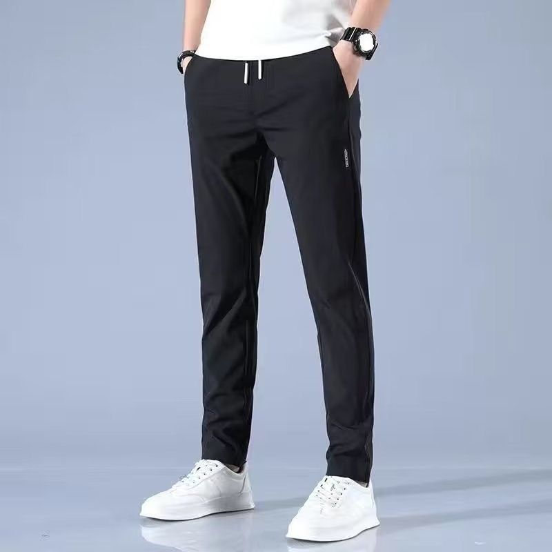 Spring 2025 Mens Long Pants Straight Casual Relaxed Fit Summ