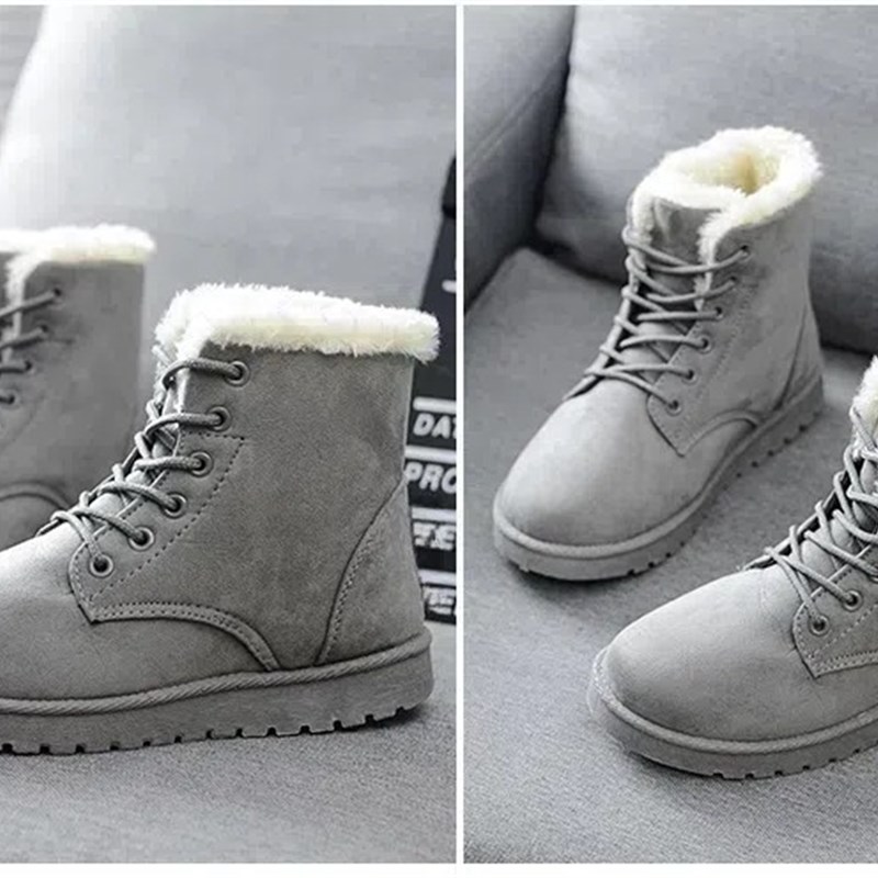 Warm Winter Casual Short Boots for Women Furry Thick Martin