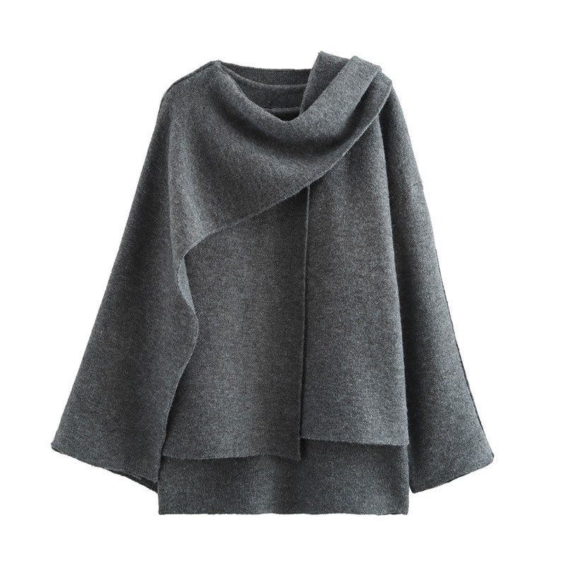 Cloak Style Knit Oversized Cardigan Sweater for WomenEuropea