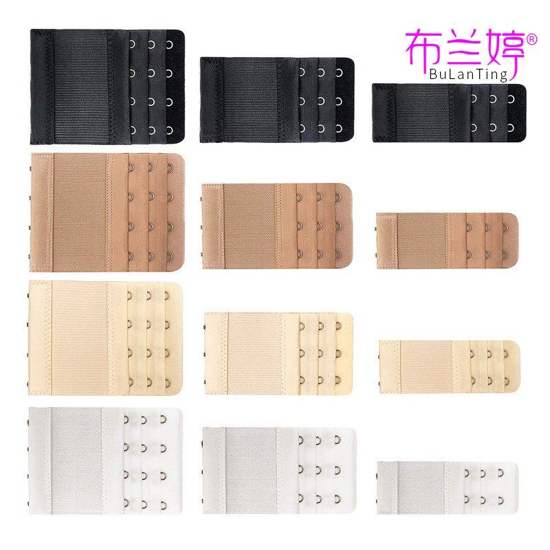 12pcs Elastic Bra Extension Buckles with 3 Rows 234 Hooks fo