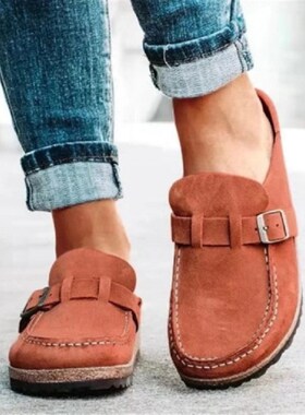 Womens sandals buckle halfslippers 43 size casual trendy sho