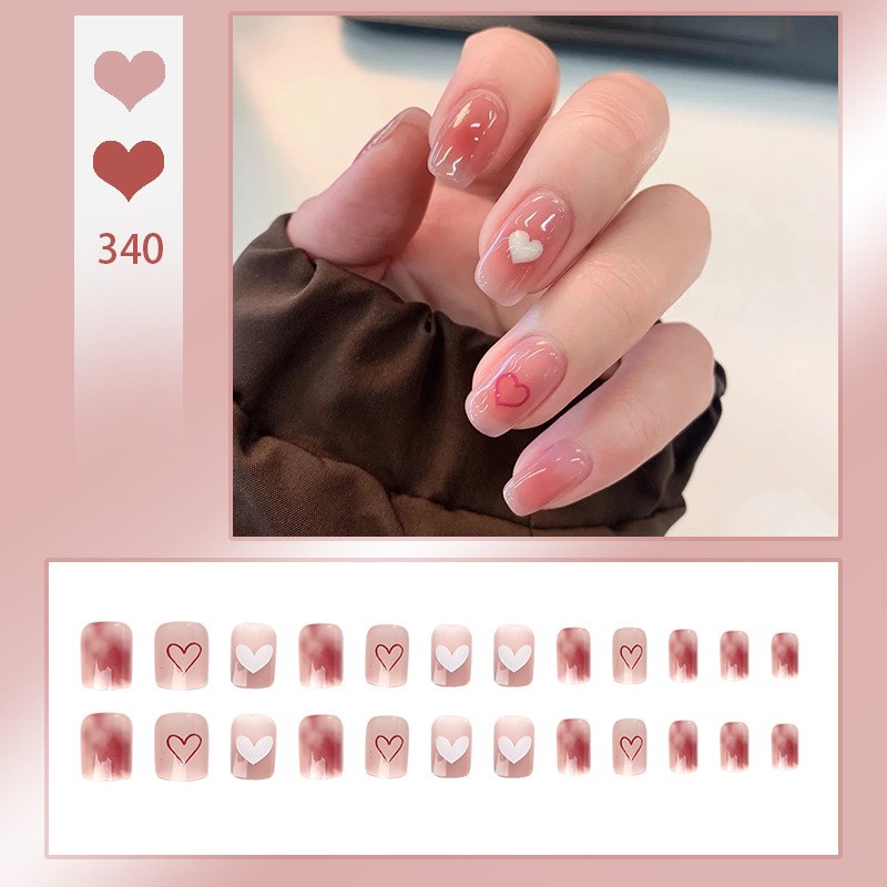 Short Nail Tips Reusable Gold Foil False Nails UltraThin for