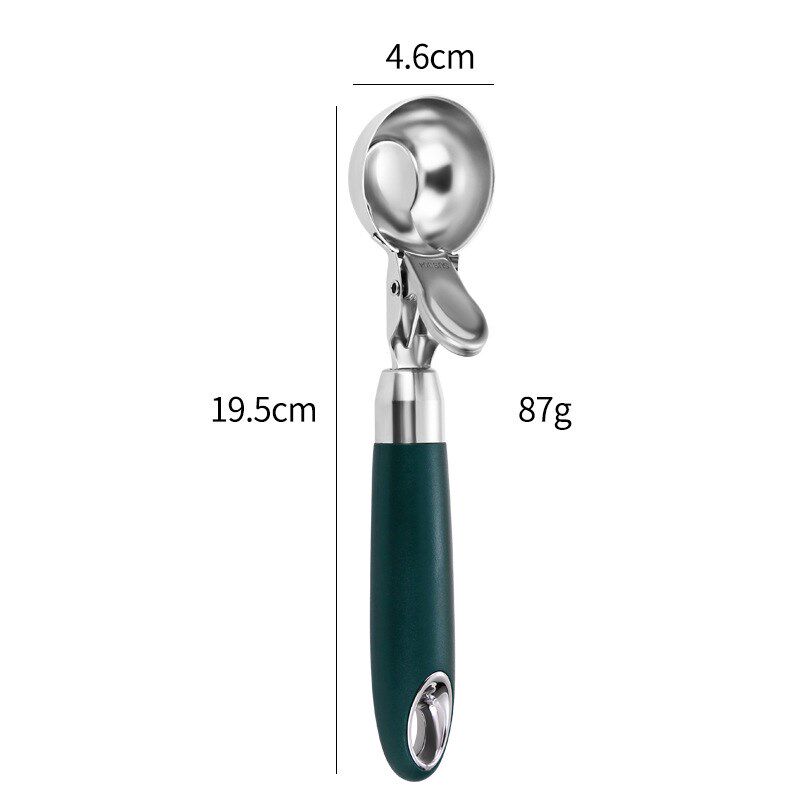 304 Stainless Steel Ice Cream Scoop Dessert Spoon PressType