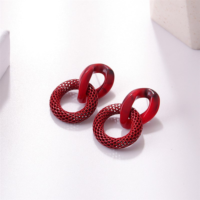 European Fashion Acrylic Geometric Circular Asymmetric Hollo