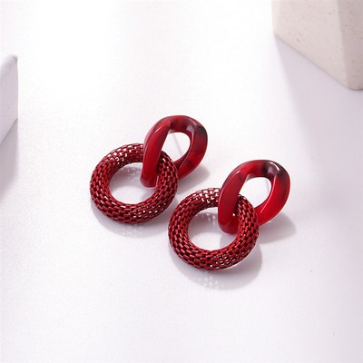 European Fashion Acrylic Geometric Circular Asymmetric Hollo