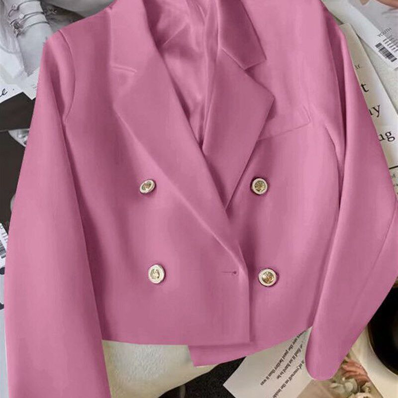 Pink Short Britishstyle Design Suit for Women Leisure Suits