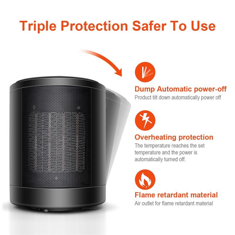 Heater Portable for Home Office Dorm Mini with Rotating Func