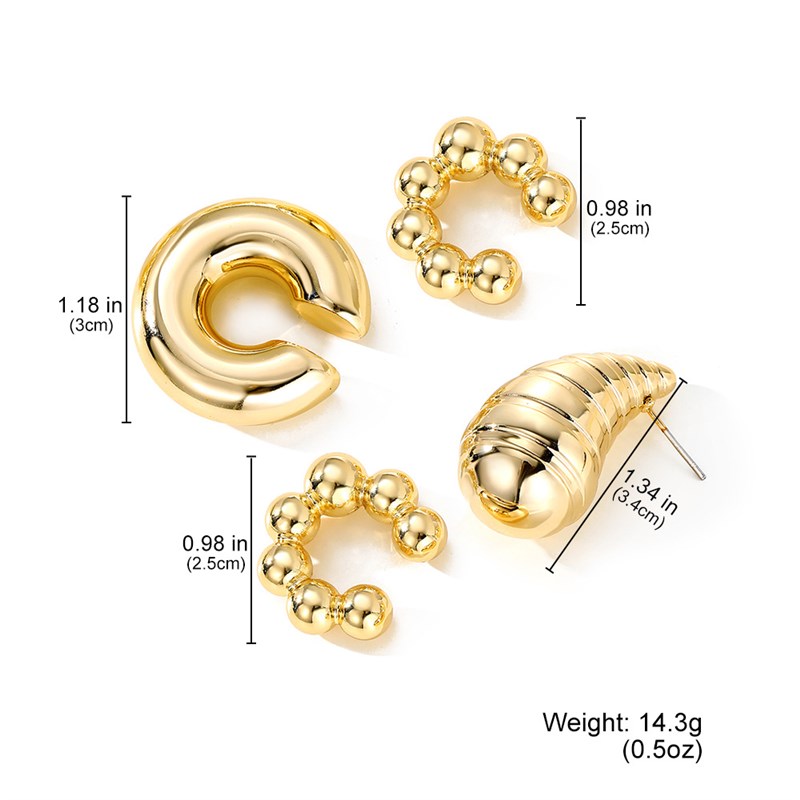 Vintage Dropshaped Earrings Creative Spherical Ear Cuff for