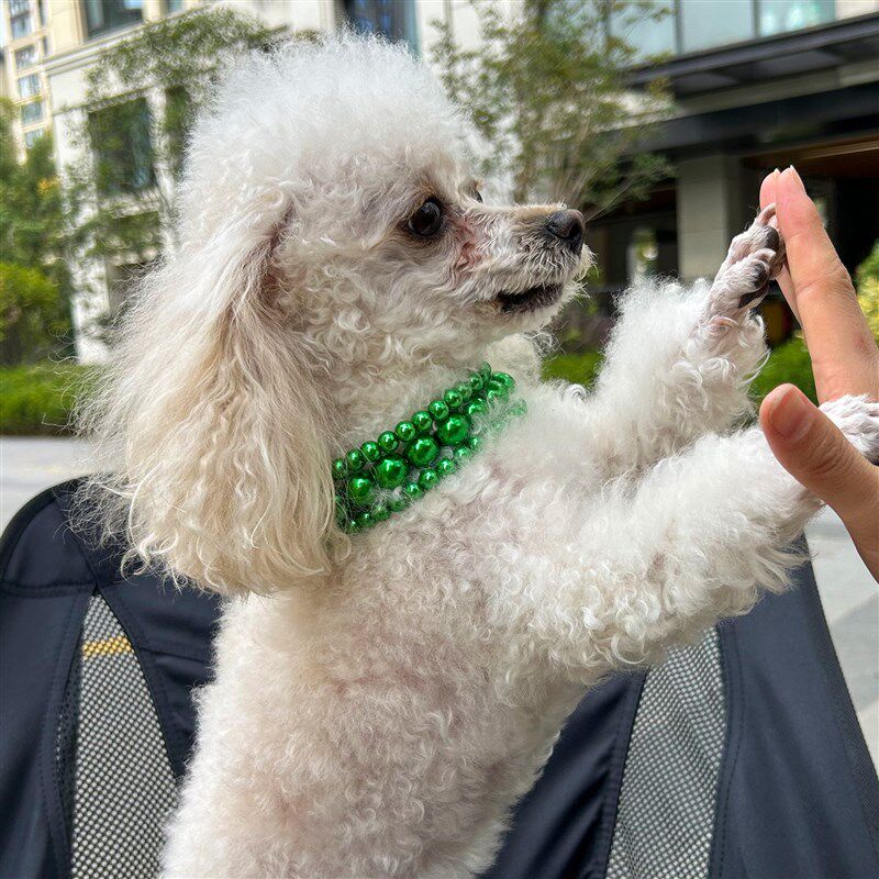 Pet Collar MultiLayer Pearl Necklace Small Dog Teddy French