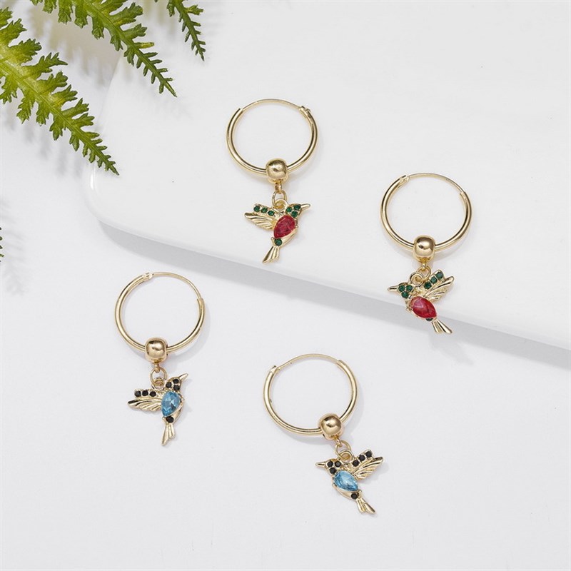 Red Blue Hummingbird Earring Fashion Bird Earring Animal Pen