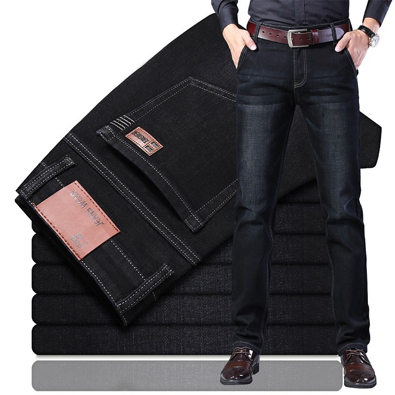 2025 Mens Jeans Spring Autumn Loose Straight Youthful Popula
