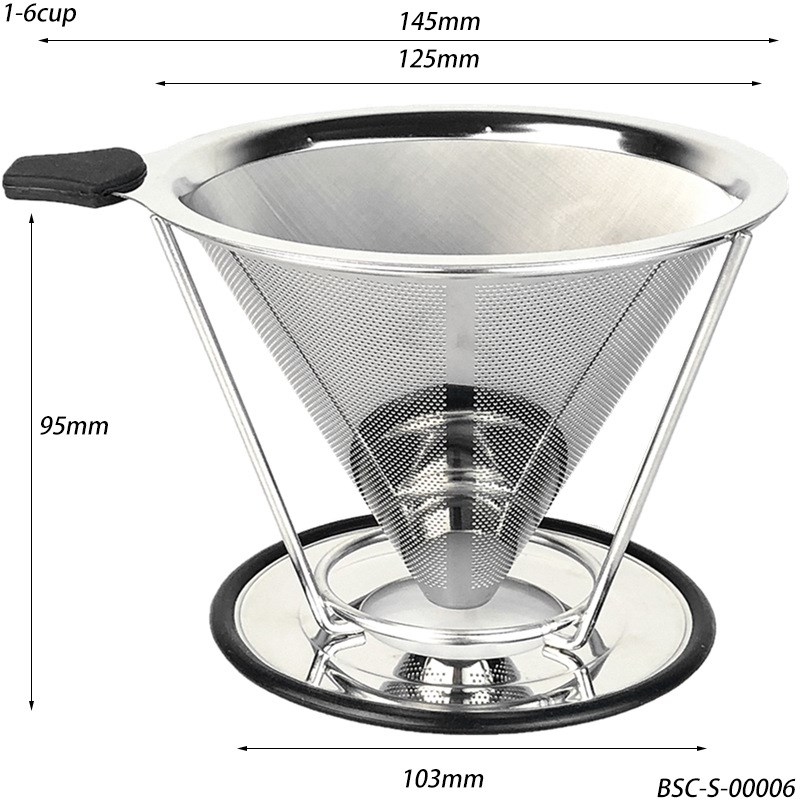 Stainless Steel V60 Coffee Filter Base Included No Paper Fil