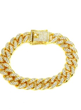 Mens Alloy Necklace w 125mm Diamondencrusted Round Chain Eur