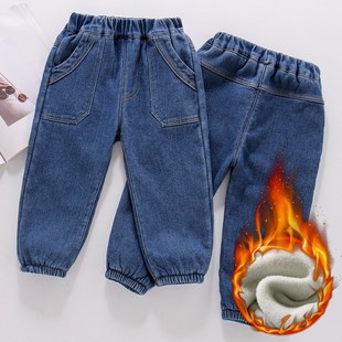 Boys Winter Jeans Kids Warm Pants Fashionable Trendy