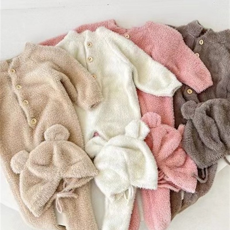 Baby Fleece Romper Thickened Warm for AutumnWinter 03 Years