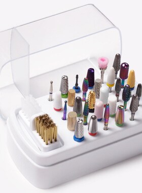 Nail Art 30hole Grinding Head Cleaner Storage Box Dust Displ