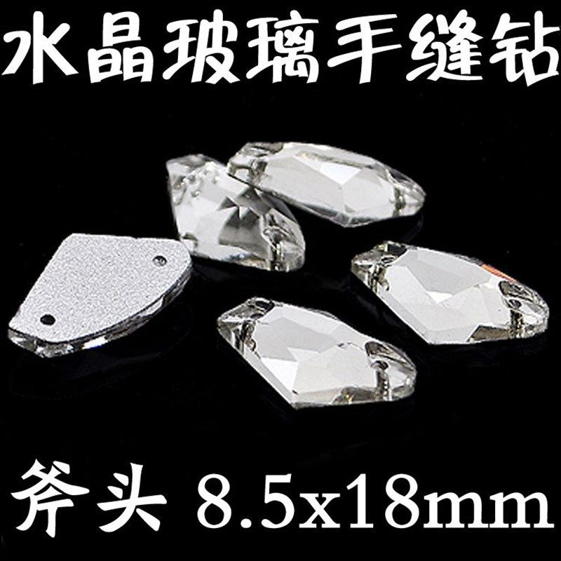 White Crystal Glass Flat Bottom Double Hole Triangle 22mm Ha