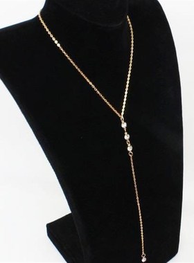 Simple Diamond Back Chain Necklace Back Necklace for WomenSi