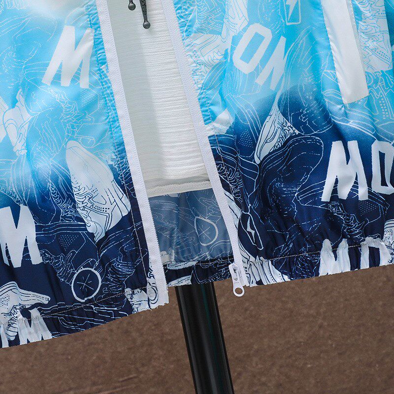 Summer Mens Ribbon Colorblock Sun Protection Jacket Fashiona