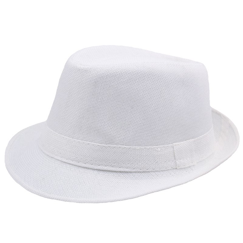 Linen Curled Jazz Hat Summer British Retro Cap Outdoor Sun H