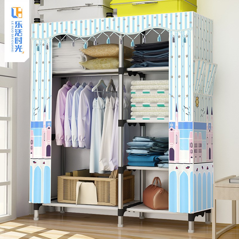 Simple WardrobeCloth Wardrobe Reinforced Steel Tube Hanger S