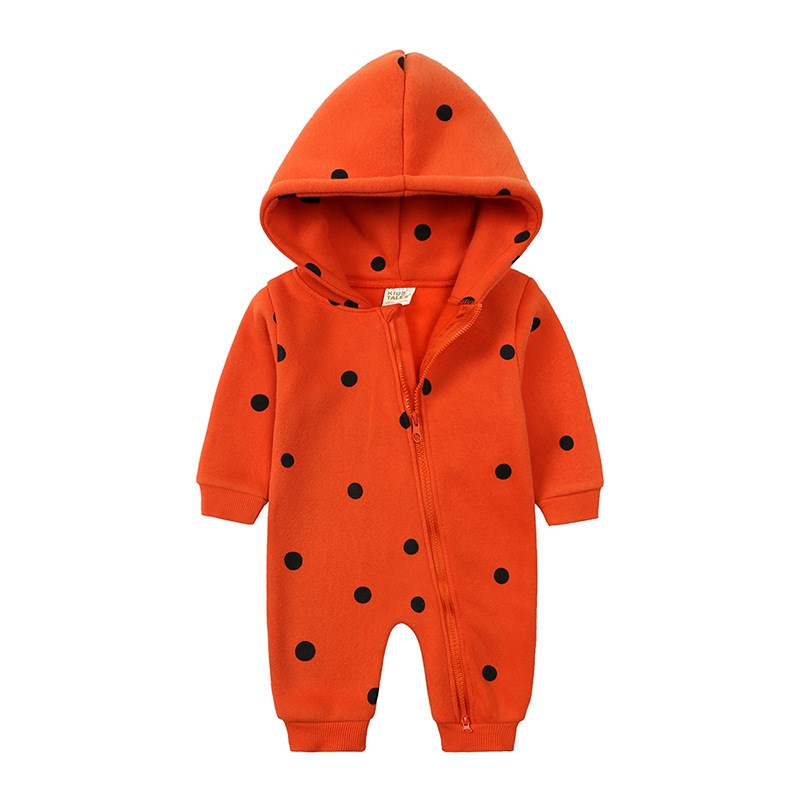Baby Spring Romper Hoodie Crawling Suit Long Sleeve Fleece O