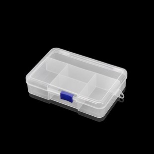 Transparent Plastic Box 5Grid Hanger Buckle Ring Fix Sliding