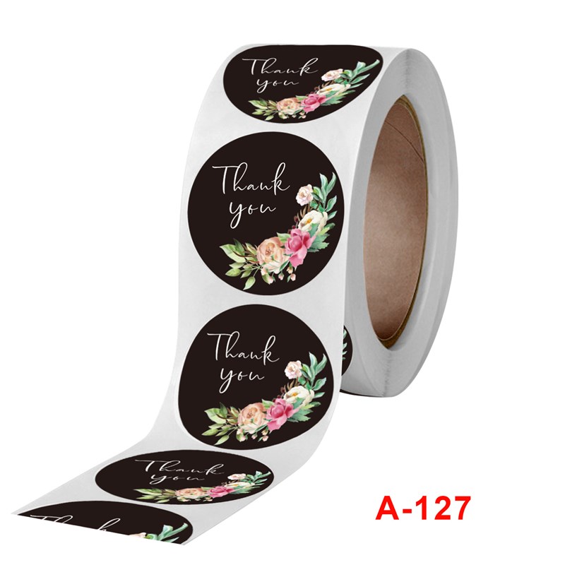 Rolled Copperplate Paper Thank You Flower Pattern Decorative