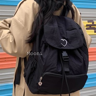 Largecapacity Nylon Backpack Korean Daily Ins for Leis Style