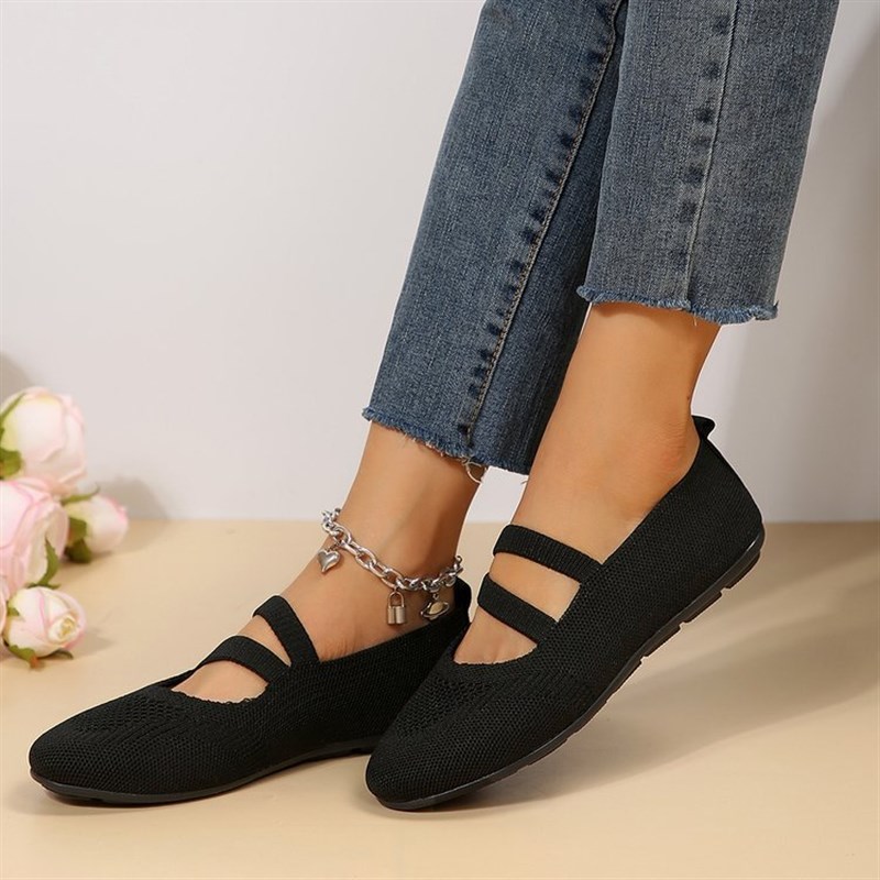 Big Size Breathable Flat Knit Slipon Round Toe Work Shoes fo