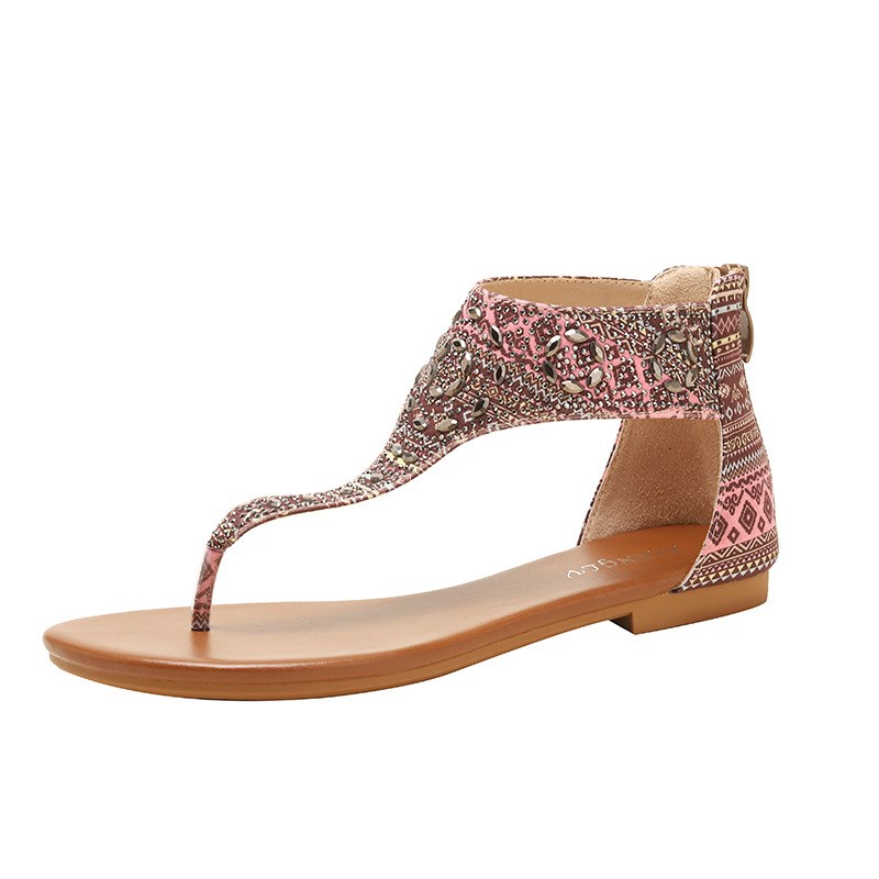 Beach Roman Sandals Ethnic Style Water Drill Flat Bottom 202