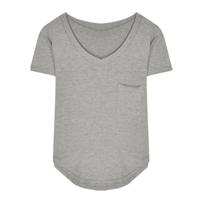 VNeck Design Inner Tee Irregular Hot Girl Tee Shirt for Wome