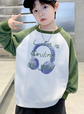 Spring Midsized Boys Hoodie New Kidswear Boys Headphonetheme