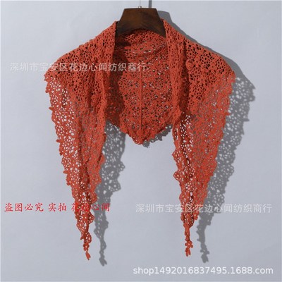 SpringSummer Thin ShawlFloral Lace Hollowout Short Sun Prote