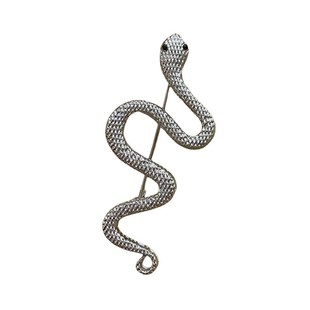 Simple Metal Design Zodiac Glittering Snake Pin Womens Premi