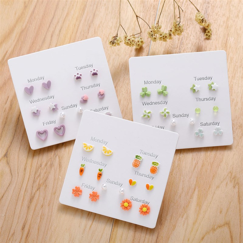 23 60 Trendy NonFading Ceramic Earrings Set Ins Style Tiny E