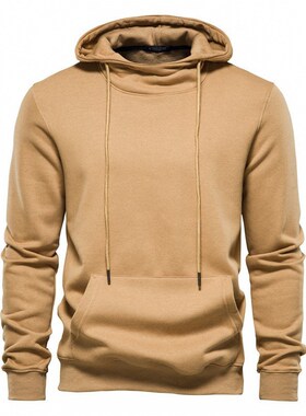 Clearance 65CottonFleece Zip Hoodie Jacket Plain Color EU Si