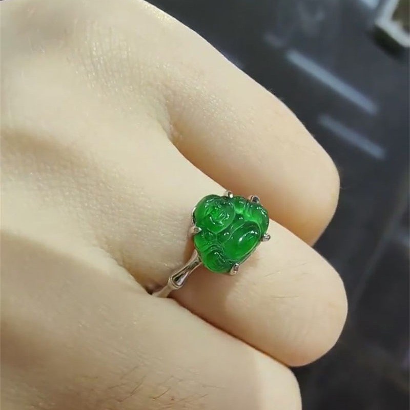 Bamboo Joint Laughing Buddha Ring Women Ins Design HighEnd L