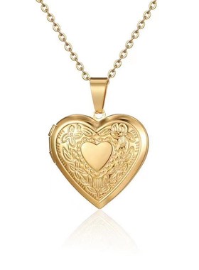 Charming Stainless Steel HeartShaped Pattern Openable Frame