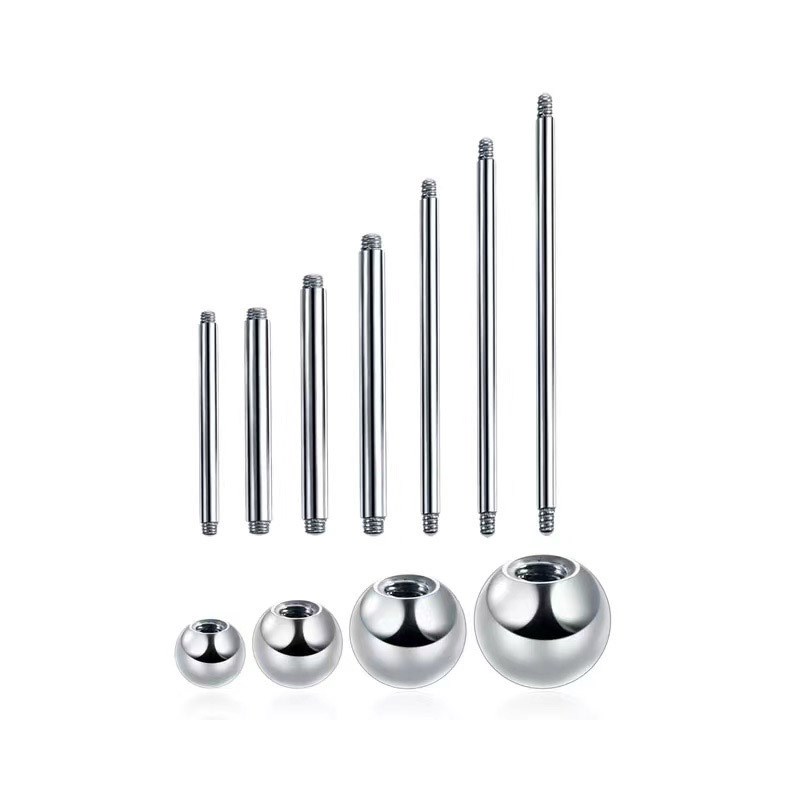 F136 Titanium Alloy Tongue Stud 14G16mm Straight Barbell Ear