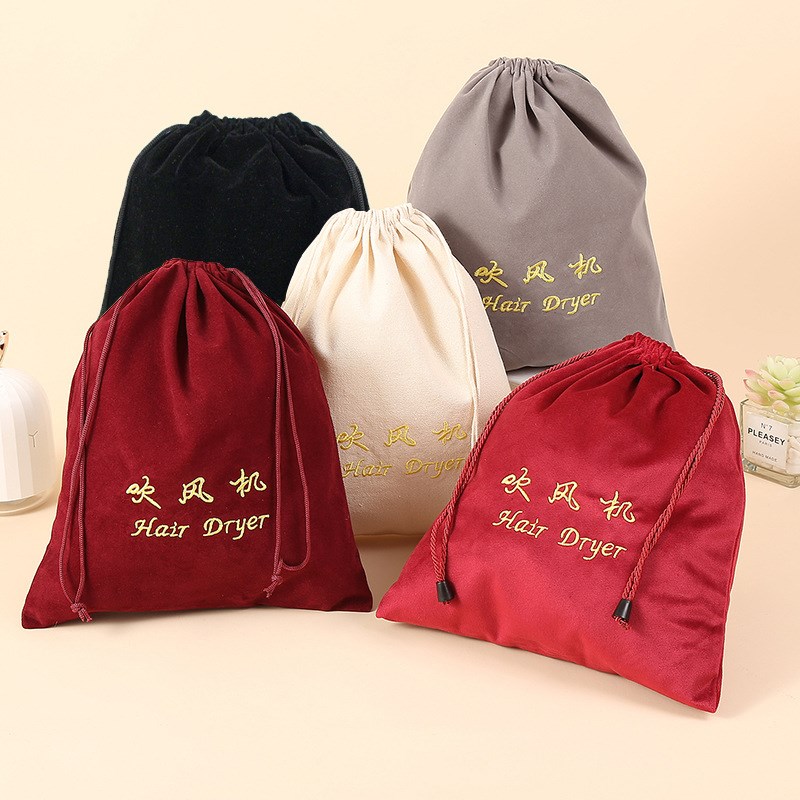 HotelUse Blower Bag Drawstring Dustproof Blower Bag Embroide