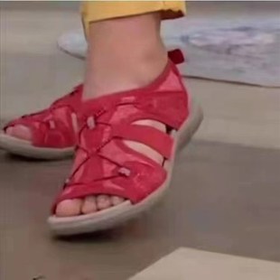 Round Toe Large Beach Flat Shoes Casual Summer Breathable