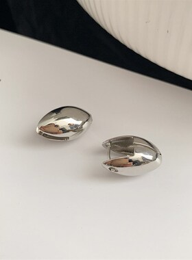 Oval Eggshell Ear Studs Design Fat Melon Seed Earrings Ins S
