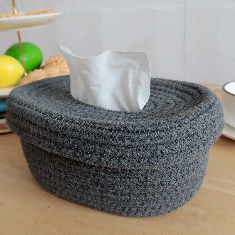 Nordic Style Rope Woven Tissue Box Desktop Organizer Entrywa