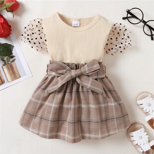 Autumn Pure Tops 2025 Plaid Sleeve Spring Short Girls Color