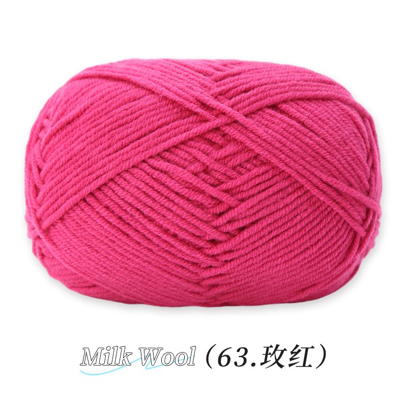 4strand Combed Milk Cotton Yarn Ball for DIY Crochet Knittin